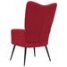 Fauteuil bergère Rouge bordeaux Velours - Photo n°5