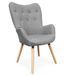Fauteuil bergère tissu gris Sissy - Photo n°1