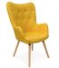 Fauteuil bergère tissu jaune Sissy - Photo n°1