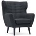 Fauteuil Bergère Tissu Noir - Photo n°1