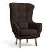 Fauteuil bergère velours marron capitonné Lazza 80 cm - Photo n°1