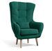 Fauteuil bergère velours vert capitonné Lazza 80 cm - Photo n°1