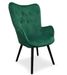 Fauteuil bergère velours vert Sissy - Photo n°1