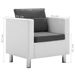 Fauteuil Blanc et gris clair Similicuir - Photo n°6