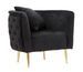 Fauteuil Bucarest noir velours doré design glamour - Photo n°1