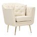 Fauteuil Budapest crème avec coussin design enveloppant - Photo n°1