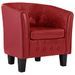 Fauteuil cabriolet Rouge Similicuir Tanzy - Photo n°1