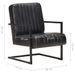 Fauteuil cantilever Noir Cuir véritable - Photo n°6