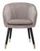 Fauteuil capitonné gris avec finitions dorées Fiji - Photo n°1
