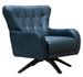Fauteuil capitonné velours bleu Dolane 75 cm - Photo n°1