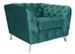 Fauteuil capitonné velours vert Tosca - Photo n°1