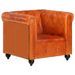 Fauteuil Chesterfield Brun roux Cuir véritable - Photo n°1