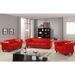 Fauteuil Chesterfield imitation cuir rouge British - Photo n°3