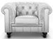 Fauteuil Chesterfield simili argent Elegance - Photo n°1