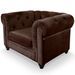 Fauteuil Chesterfield velours marron - Photo n°2