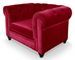 Fauteuil chesterfield velours rouge Cozji - Photo n°1