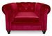 Fauteuil chesterfield velours rouge Cozji - Photo n°2