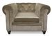 Fauteuil chesterfield velours taupe Cozji - Photo n°2
