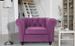 Fauteuil Chesterfield velours violet British - Photo n°3
