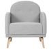 Fauteuil chic tissu gris clair et pieds bois clair BONKA - Photo n°1