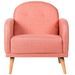 Fauteuil chic tissu rose et pieds bois clair BONKA - Photo n°1