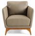 Fauteuil contemporain cuir capitonné et bois noyer Kila - Photo n°1