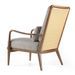 Fauteuil contemporain noyer massif et tissu beige Nouma - Photo n°9