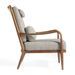 Fauteuil contemporain noyer massif et tissu beige Nouma - Photo n°8