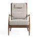 Fauteuil contemporain noyer massif et tissu beige Nouma - Photo n°7