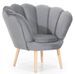 Fauteuil coquillage velours anthracite Skidra - Photo n°8