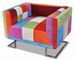 Fauteuil cube avec design de patchwork Chrome Tissu - Photo n°1