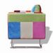 Fauteuil cube avec design de patchwork Chrome Tissu - Photo n°2