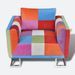 Fauteuil cube avec design de patchwork Chrome Tissu - Photo n°3