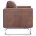 Fauteuil cube Marron Similicuir daim - Photo n°5