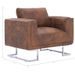 Fauteuil cube Marron Similicuir daim - Photo n°8