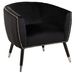 Fauteuil cuve bois et tissu noir Emy - Photo n°1