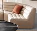 Fauteuil d'angle en polyester effet cuir beige Olivia - Photo n°2