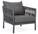 Fauteuil de jardin aluminium et tressage de cordes anthracite Flora - Photo n°1