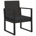 Fauteuil de jardin avec coussin Noir Résine tressée - Photo n°1