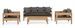 Fauteuil de jardin en bois teck avec coussins noir Kajo - Photo n°9