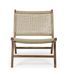 Fauteuil de jardin en bois teck et fibres Adeline - Lot de 2 - Photo n°7