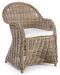 Fauteuil de jardin en rotin naturel avec coussin Marty - Photo n°1