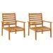 Fauteuil de jardin lot de 2 66,5x65x81 cm bois massif d'acacia - Photo n°1