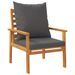 Fauteuil de jardin lot de 2 avec coussin bois massif d'acacia - Photo n°1