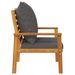 Fauteuil de jardin lot de 2 avec coussin bois massif d'acacia - Photo n°7