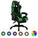 Fauteuil de jeux vidéo avec LED RVB Vert et noir Similicuir - Photo n°1