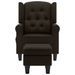 Fauteuil de massage avec repose-pied Marron foncé Tissu - Photo n°4