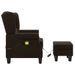 Fauteuil de massage avec repose-pied Marron foncé Tissu - Photo n°5