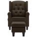 Fauteuil de massage avec repose-pied Marron Tissu 2 - Photo n°4