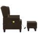 Fauteuil de massage avec repose-pied Marron Tissu 2 - Photo n°5